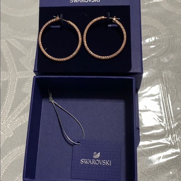 Swarovski Rose Gold Hoops - Picture 3 of 5